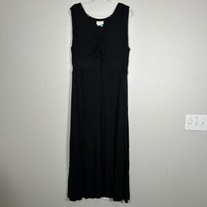 Anthropologie Maeve plus size 2X Camilla maxi dress black twist front stretch